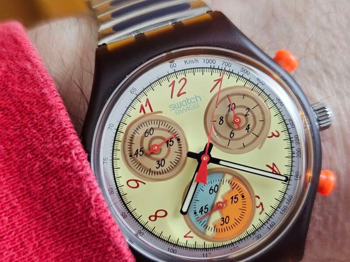 Vintage Swiss Made Swatch Watch Chronograph 1990s Collectable Swatch