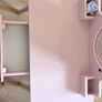 wooden vanity table pink Image 4