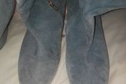 Blue suede boots