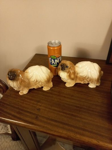2 Vintage China Ornamental Mantlepiece Dogs...
