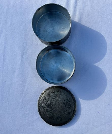 Vintage Chinese Pewter Double Box - Kut Hing Swatow