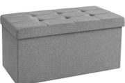 Storage Ottoman, Padded Foldable Bench, Chest with Lid, 120L Capacity, Holds up to 300 kg, for Bedroom, Hallway, Living Room MULTIPLE COLOURS/SIZES AVAILABLE (FREE POSTAGE)