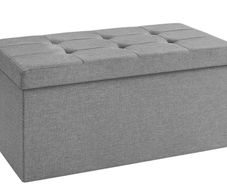 Storage Ottoman, Padded Foldable Bench, Chest with Lid, 120L Capacity, Holds up to 300 kg, for Bedroom, Hallway, Living Room MULTIPLE COLOURS/SIZES AVAILABLE (FREE POSTAGE)