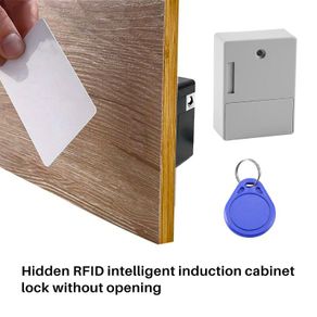 Smart Sensor Invisible Lock RFID Card Keykob Drawer Lock Hidden Punch-free Digital Locks DIY For Cabinet Wardrobe Furniture