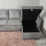 Silver Grey Corner Sofa Bed Storage,215cm Image 4