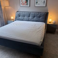 M&S Bedroom Furniture Set Bed, Bedside Lockers, Chest of Drawers, Curtains & Radiator Cover