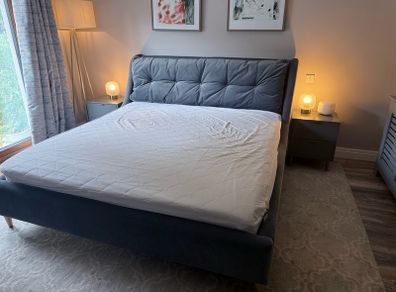 M&S Bedroom Furniture Set Bed, Bedside Lockers, Chest of Drawers, Curtains & Radiator Cover