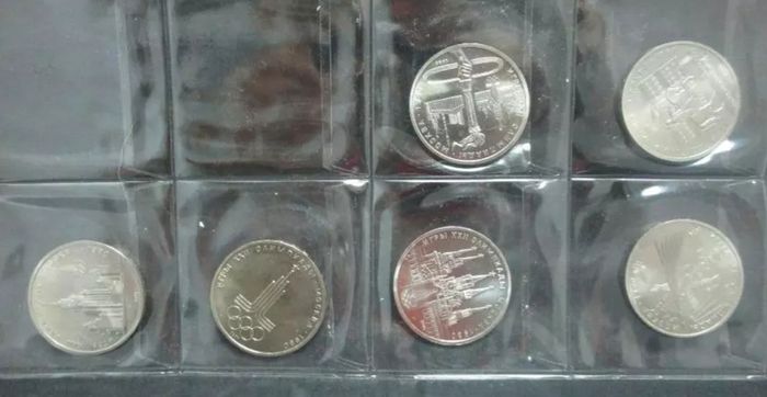 6 coins USSR 1980 Olympic 1 Ruble full set UNC
