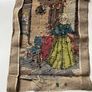 Vintage Penelope / Needlepoint Tapestry Design No. 3922) depicting a interior genre scene of a woman in a blue bodice and yellow skirt arranging flowers by a table. Image 2