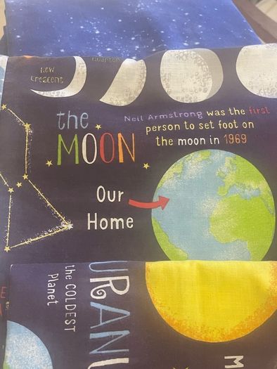 Single duvet and matching fitted sheet Space Moon