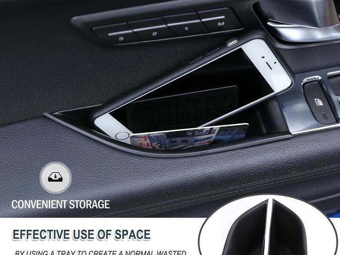 Free Tracked Postage! For Rage Rover Evoque 2016 2017 Car Plactic Black Door Storage Box Glove Container Holder Tray.
