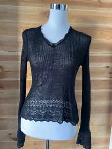 Morgan knitted black top size 10 women