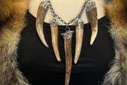 1 Cernunnos Gaelic God  Powerful Soldered Antler Tips Chain Necklace Celtic Mythology