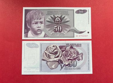 Yugoslavia  50 Dinara  1990.  ( Uncirculated )