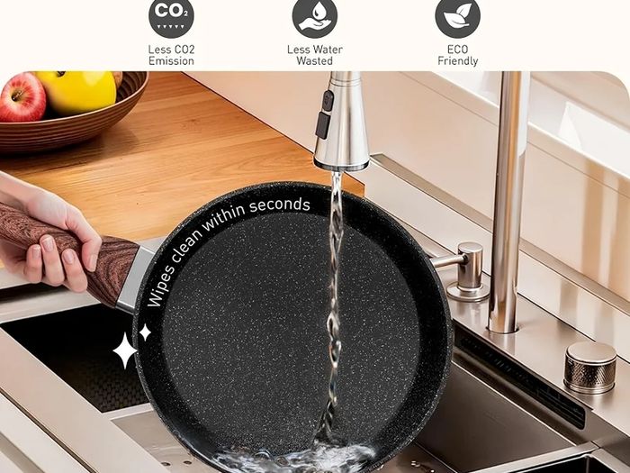 Kitchen Academy Non Stick Cookware, Pots Pans Sets with Lids 15PCS Black Induction Hob Pan Set, Saucepan Set, Granite Cookware, Nonstick Frying Pan, Cooking Pot Pancake Sets Non Toxic for All Hobs