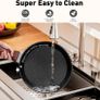 Kitchen Academy Non Stick Cookware, Pots Pans Sets with Lids 15PCS Black Induction Hob Pan Set, Saucepan Set, Granite Cookware, Nonstick Frying Pan, Cooking Pot Pancake Sets Non Toxic for All Hobs Image 5