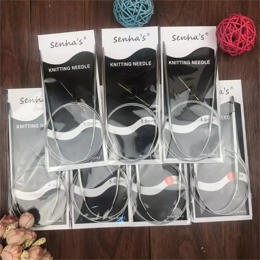 Metal Circular Knitting Needles 65cm 2mm to 10mm + Free Sewing Needle