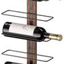 Wall Wine Rack for 9 Bottles, Metal Black & Wood Look - Hanging for Wall Mounting, Bottle Rack for Wine Image 7
