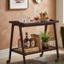Mid-Century Modern Wooden Serving Cart / Bar Trolley with Removable Tray Image 2
