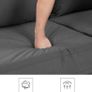 3-seater sofa, couch for living room, cover made of velvet, for apartments, small rooms, wooden frame, metal legs, simple structure, modern design, 183 x 78 x 88 cm, gray Image 5