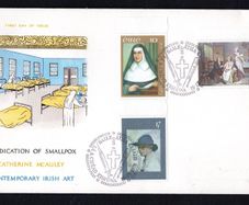 1978 Ireland Anniversaries/Events: Birth of Sister Catherine McAuley; The Eradication of Smallpox; Birth of Sir William Orpen & Contemporary Irish Art Commemorative Stamps Illustrated Hibernian First Day Cover (FDC)