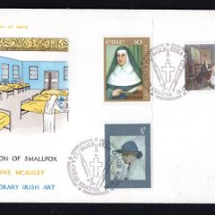 1978 Ireland Anniversaries/Events: Birth of Sister Catherine McAuley; The Eradication of Smallpox; Birth of Sir William Orpen & Contemporary Irish Art Commemorative Stamps Illustrated Hibernian First Day Cover (FDC)