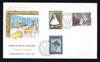 1978 Ireland Anniversaries/Events: Birth of Sister Catherine McAuley; The Eradication of Smallpox; Birth of Sir William Orpen & Contemporary Irish Art Commemorative Stamps Illustrated Hibernian First Day Cover (FDC)