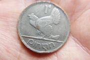 Silver Color 1937 Ireland One Penny Coin Old Irish 1d