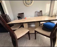 Solid Marble table with 6 chairs