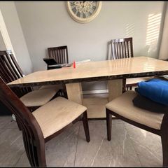 Solid Marble table with 6 chairs