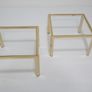 Vintage Pair of Brass and Glass Side Tables, Italy, 1970s Image 4
