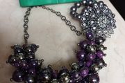 Purpke Poppy Costume  Necklace &amp; .Bracelet. Length  - 8"-9".Add Up  Already.