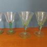 Two Pairs of Fabulous Vintage Cocktail/Liqueur/Small Wine Glasses in Clear and Green Glass, Unknown Makers, but Quality Hand Blown Glass Image 3