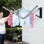 Retractable Washing Line with Protective Fabric Cover (24m) Wall-Mounted Foldaway Clothes Air Dryer Image 4