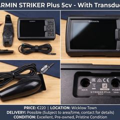 Used Garmin Striker Plus 5cv Fishfinder with GT20-TM Transducer