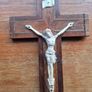 Vintage Wooden Crucifix with Brass Image 9