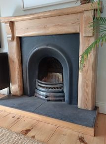 Bespoke Rustic Pine Fireplace.