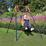 Folding Baby Swing Set | Age 6-36 Months | Outdoor Garden or Home Play Equipment Children | Adjustable Kids Playground | Toddler Toy Chair High Back, Blue/Orange Image 6