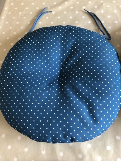 Polka Dot Round Cushions With Ties x2