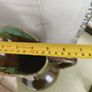 Vintage Art Pottery Pitcher braown / Vase Green W/Blue Drip Glaze marked S. Image 5