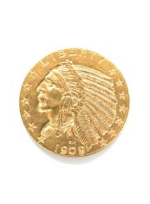 USA 1909 5 Dollars Gold Coin Indian Head