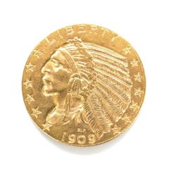 USA 1909 5 Dollars Gold Coin Indian Head