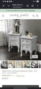 Bedside lockers x2 - Laura James - NEW