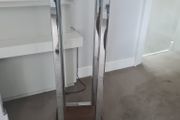 4 x chrome and walnut stands display bases