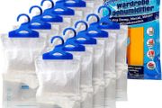 Wardrobe Dehumidifier Disposable Hanging Bags Pack of 12 Room Moisture Absorber Condensation Remover for Damp, Mould in Home, Bathroom, Window, House, Kitchen, Bedroom Interior Traps