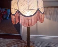 Large vintage fringed lampshade