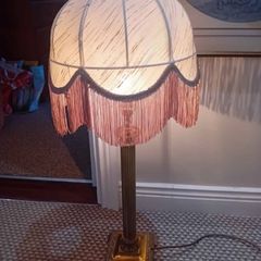 Large vintage fringed lampshade