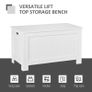 Storage Chest, Toy Storage Box Organizer with Safety Hinges, Lid and Side Handles, White Image 6