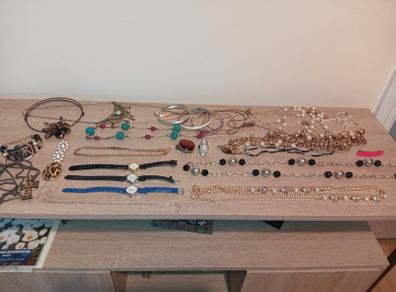 Collection Of Costume Jewellery  Inc Rings Watches Necklace Bracelets Etc Good Condition