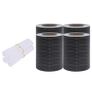 Garden Privacy Screens 4 pcs PVC 35x0.19 m Rattan Pattern Image 2
